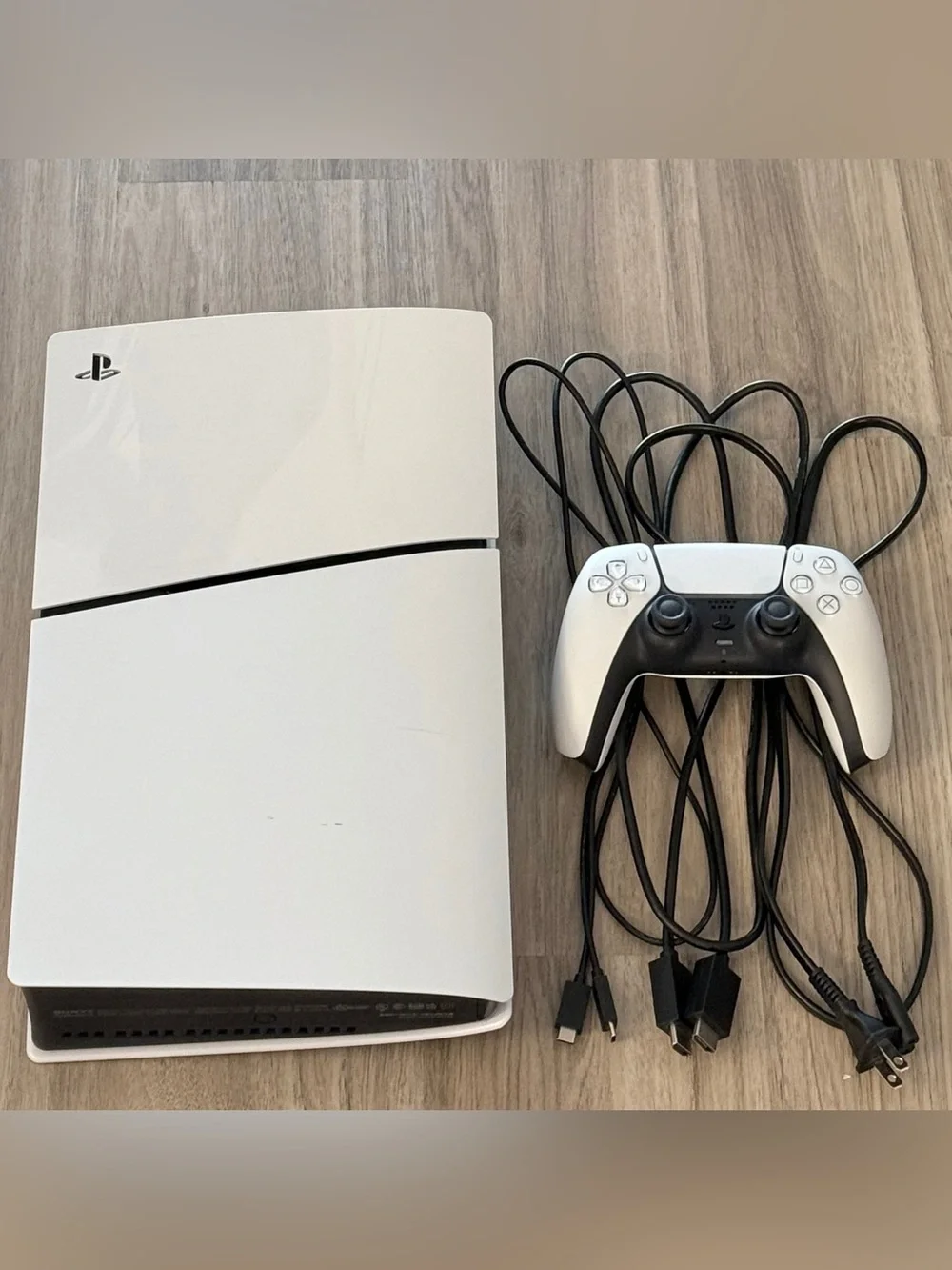 PlayStation 5 Slim Digital (825GB) with White DualSense Controller and Cables